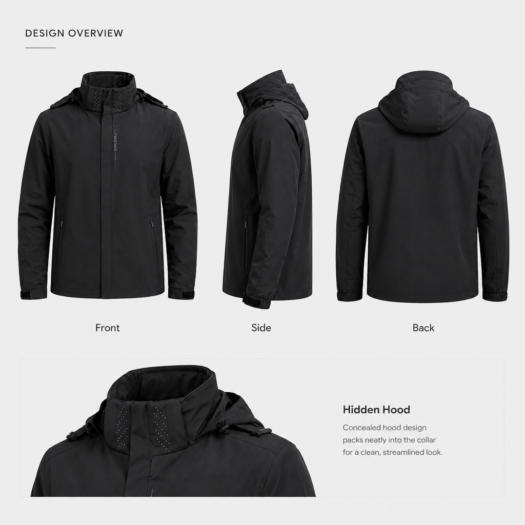 Men’s Hooded Waterproof Rain Jacket