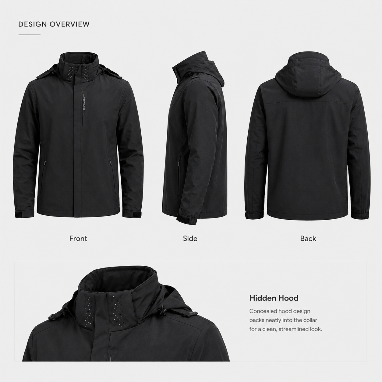 Men’s Hooded Waterproof Rain Jacket