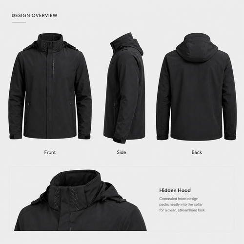 Men’s Hooded Waterproof Rain Jacket