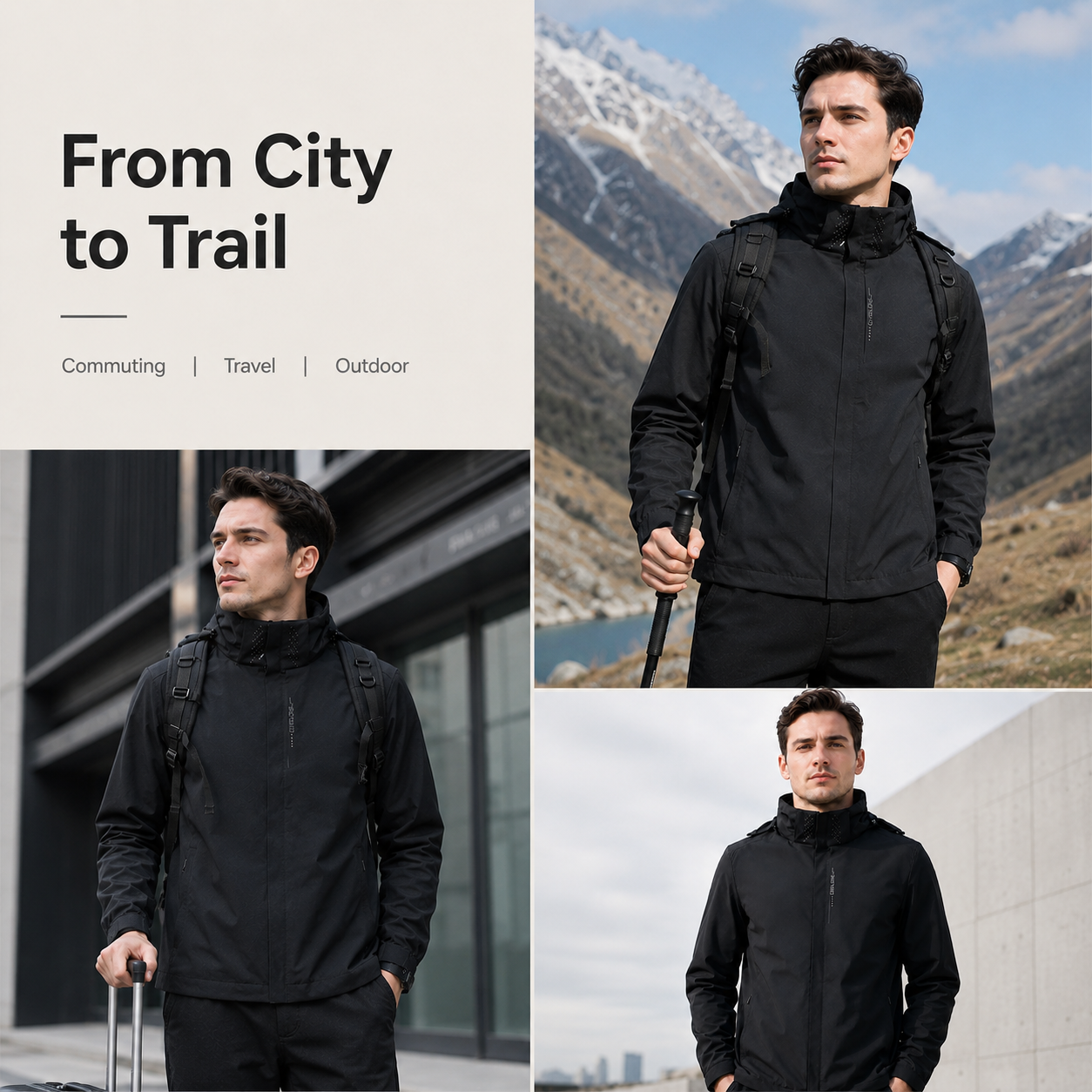 Men’s Hooded Waterproof Rain Jacket