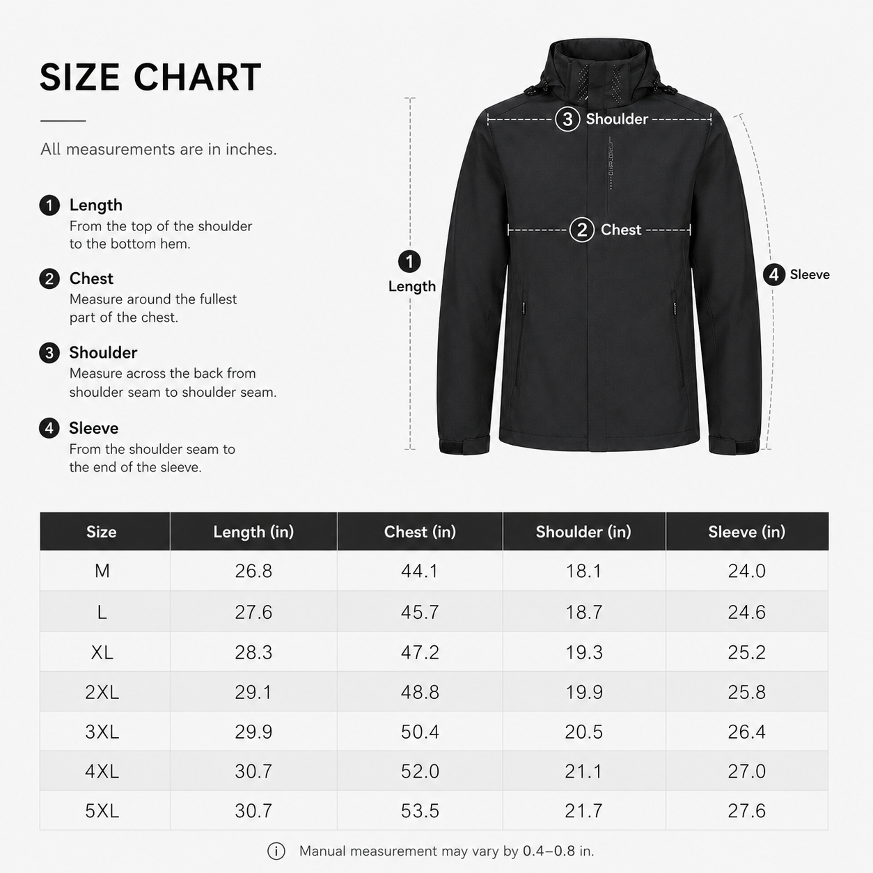 Men’s Hooded Waterproof Rain Jacket