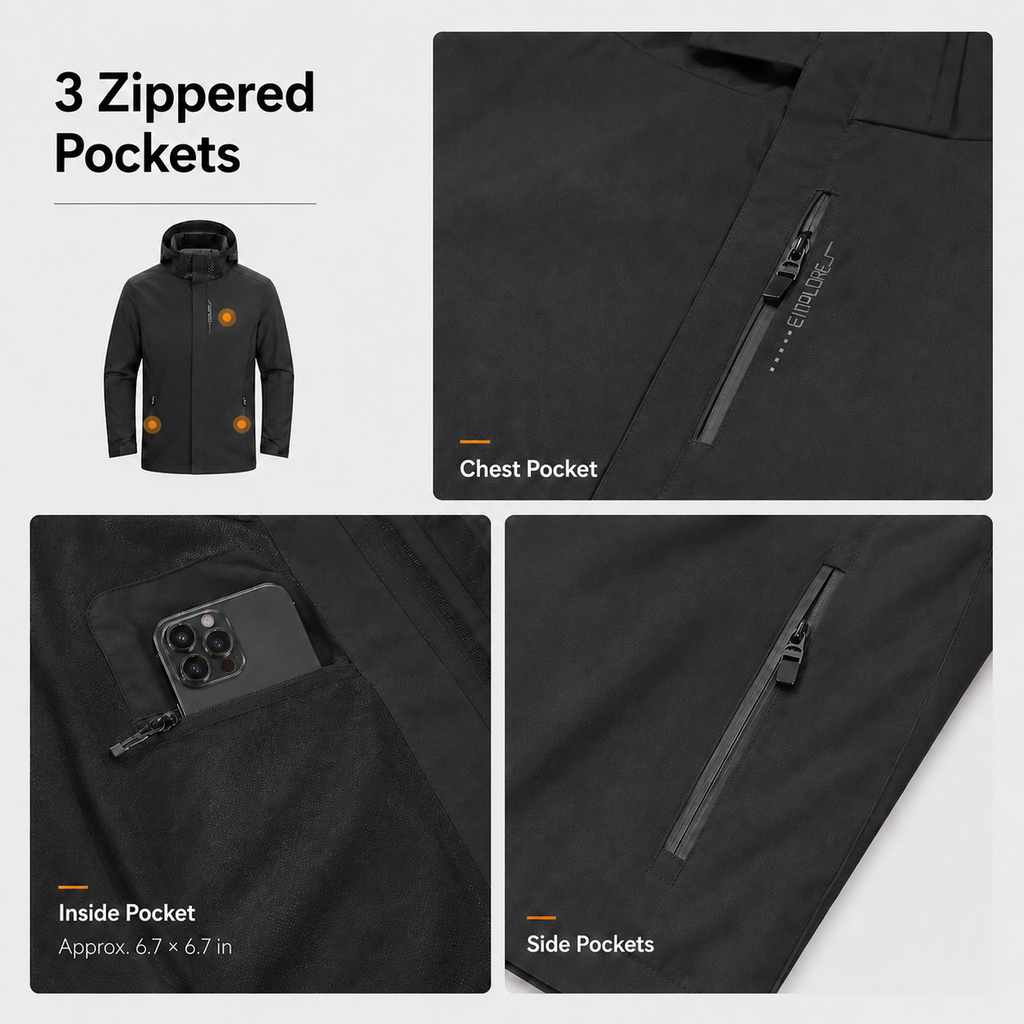 Men’s Hooded Waterproof Rain Jacket