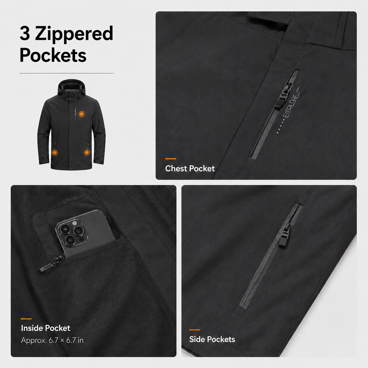 Men’s Hooded Waterproof Rain Jacket
